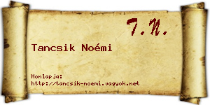 Tancsik Noémi névjegykártya